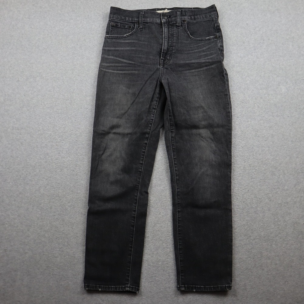 Madewell Jeans Women 28 The Perfect Vintage Crop Black High Rise Straight Denim